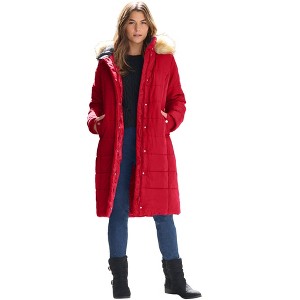 Roaman's Mid Length Quilted Puffer Jacket - 1 of 4