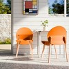 Modern Armless Outdoor Chair Set of 4, All-Weather Patio Accent Seating with Sturdy Wood Legs for Porch, Garden or Balcony-The Pop Home - 2 of 4