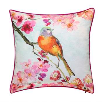 20" x 20" Reversible Birds Decorative Patio Throw Pillow - Edie@Home