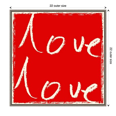 Red and White Abstract Love Canvas Wall Art