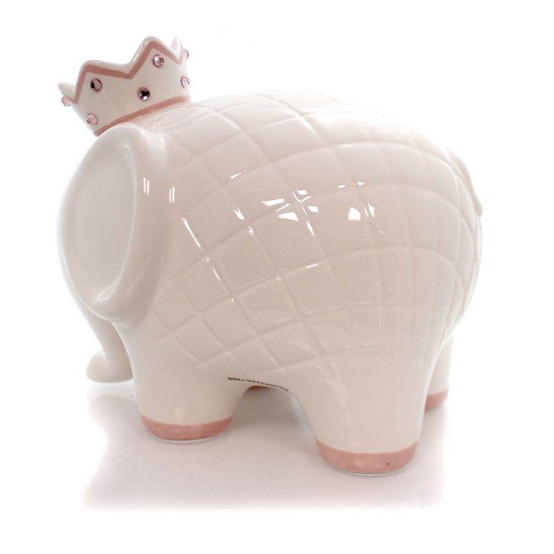 Child To Cherish 7.75 In White W/Pink Coco Elephant Bank Crown Baby Decorative Banks, 2 of 5