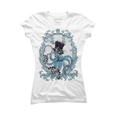 Junior's Design By Humans Steampunk Octopus By paviash T-Shirt