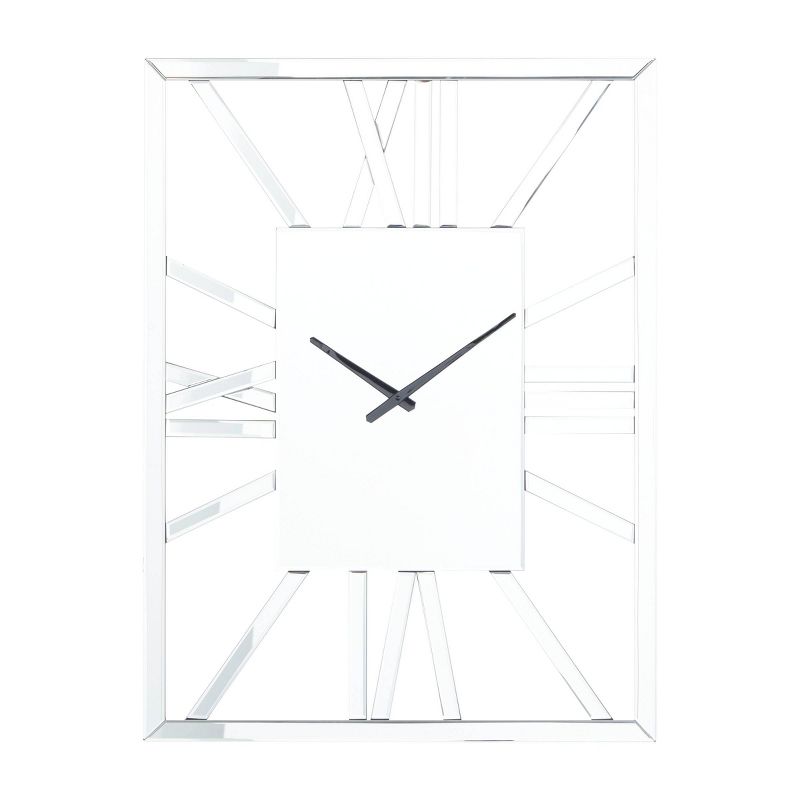 32&#34;x2&#34; Glass Wall Clock Silver - Olivia &#38; May, 1 of 7