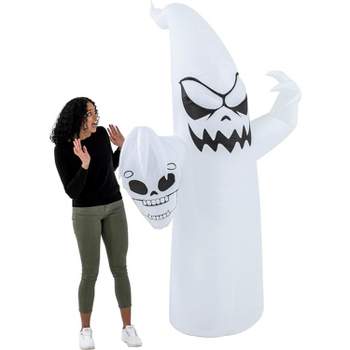 Joiedomi 8 FT Halloween Inflatable Ghost Holding Skull with Build-in LEDs