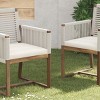 Durable Acacia Wood Outdoor Armchairs with Handwoven Rope Back & Arms, Washable Cushions, and Water-Resistant Fabric – Set of 2-Coolbibila - 2 of 4