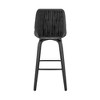 Renee 26" Swivel Gray Faux Leather and Black Wood Bar Stool - 2 of 4