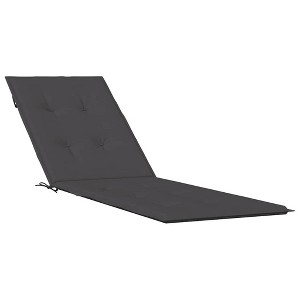 vidaXL Deck Chair Cushion - Melange Anthracite - 71"x19.7"x1.2" - Foam Fiber Filled - UV Resistant Polyester - Indoor/Outdoor Use - 1 of 4