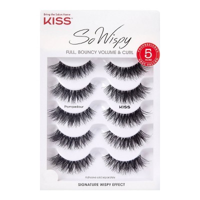 Kiss So Wispy Full Volume Fake Eyelashes - Pompadour - 5 Pairs