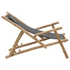 vidaXL Deck Chair Dark grey Bamboo, Canvas (100% polyester) Standard - 4 of 4