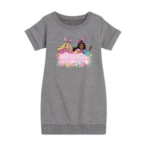 - Barbie - Easter Graphic Short Sleeve Fleece Dress - 1 of 3