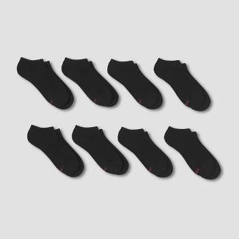 Hanes Premium 6 Pack Women's Heel Toe Cushion Arch Support Super No Show  Socks - Black 5-9