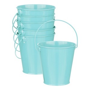 Unique Bargains Garden Galvanized Versatile Durable Bucket with Handle 6 Pcs - 1 of 4