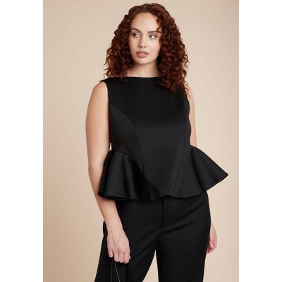 ELOQUII Flared Peplum Top