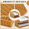 BRINJOY 2-Pack Woven Rattan Paper Organizer Trays - Stackable A4 Letter File Holder for Desk Office Storage, Brown - 3 of 4