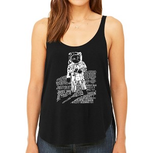 LA Pop Art Women's Premium Word Art Flowy Tank Top - ASTRONAUT - 1 of 4