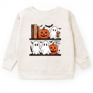 Halloween Bookshelf Ghosts - Toddler Graphic Sweatshirt and Youth Graphic Sweatshirt - 1 of 2