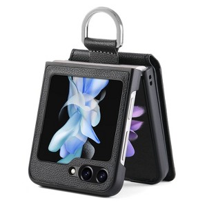 SAHARA - Indy Series Leather Wallet Case for Samsung Galaxy Z Flip6 - Scorpion Black - 1 of 4