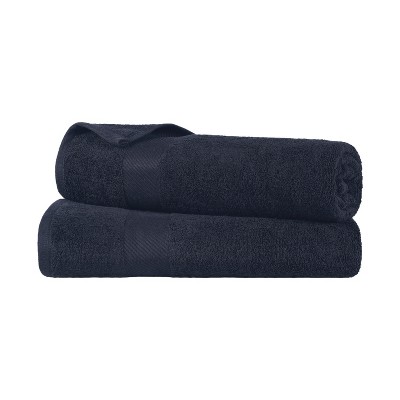 Modern Solid Classic Premium Luxury Cotton 2 Piece Bath Sheet Towel Set by Blue Nile Mills