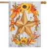 Rustic Fall Barnstar House Flag Autumn Wreath 28" x 40" Briarwood Lane - 2 of 4