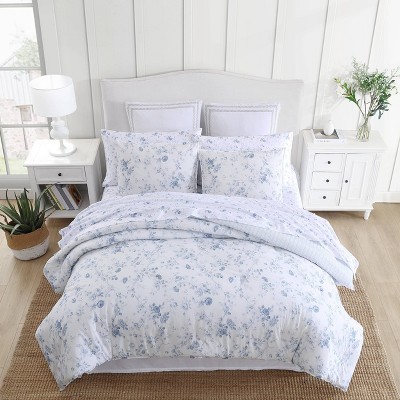 Belinda Twin Blue Cotton Reversible Comforter Set