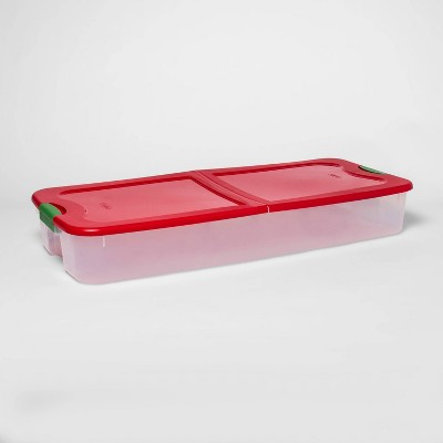 Photo 1 of 74qt Ultra Clear Underbed Box Red Lid - Wondershop