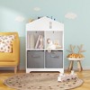 Toddler Bookshelf, 2-Tier Storage Display Organizer with 2 Collapsible Fabric Drawers for Boys Girls Bedroom, Playroom House Bookshelf - 2 of 4