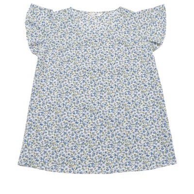Agnes Orinda Women's Plus Size Floral Ruffle Short Sleeve Chiffon Round Neck Casual Summer Blouses