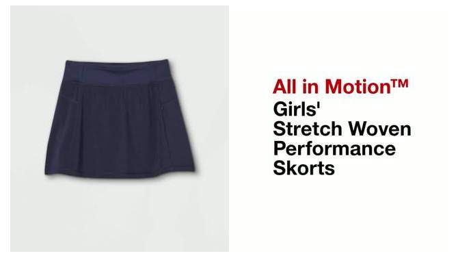 Girls&#39; Stretch Woven Performance Skorts - All In Motion™, 5 of 12, play video