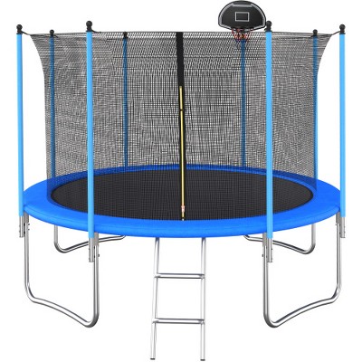 BestParts 10FT Trampoline with Safety Net & Basketball Hoop – Indoor & Outdoor Heavy-Duty Bouncer