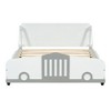 Twin Size Gray Car-Shaped Platform Bed with Wheels - 3 of 4