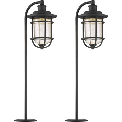 John Timberland Markham 26 1/2" High Textured Black LED Path Lights Set of 2