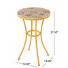 Maggift Patio End Tables Accent Side End Table for Outdoor and Indoor, Garden, Backyard Use, Special Design, Yellow, 14"*14"*21.5" - 4 of 4