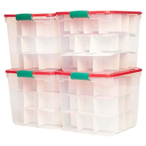 Homz Secure Latch Large Clear Stackable Storage Container Bin, 31 Quart, 4  Count : Target