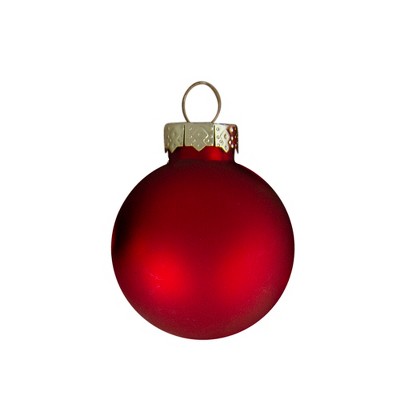10-Piece Red Shiny and Matte Glass Christmas Ball Ornament Set