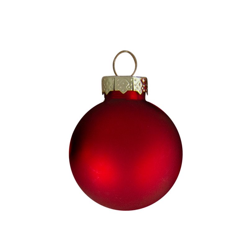 Northlight 10ct Red 2-Finish Glass Christmas Ball Ornaments 1.75" (45mm), 3 of 5