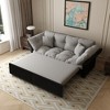 Lycvki 74.8" Queen Pull Out Sofa Bed, 3-in-1 Convertible Sleeper Tufted Sofa with 2 Soft Pillows - 3 of 4