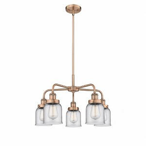 Bell - 5 Light Stem Hung Chandelier In Art Deco Style-14.75 Inches Tall and 23 Inches Wide - 1 of 1