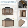 Arceso Hardtop Gazebos, Aluminum Frame Permanent Pavilion with Curtains and Netting, Double Galvanized Steel Roof Gazebo Outdoor, Metal Gazebo Canopy - 4 of 4