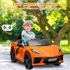 12V Kids Ride On Car, Licensed Corvette Battery Powered Electric Sports Car with Remote, LED, Music & Dashboard - 4 of 4