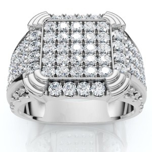 Pompeii3 2Ct Men's Diamond Ring in 14k Gold Lab Created - 1 of 4