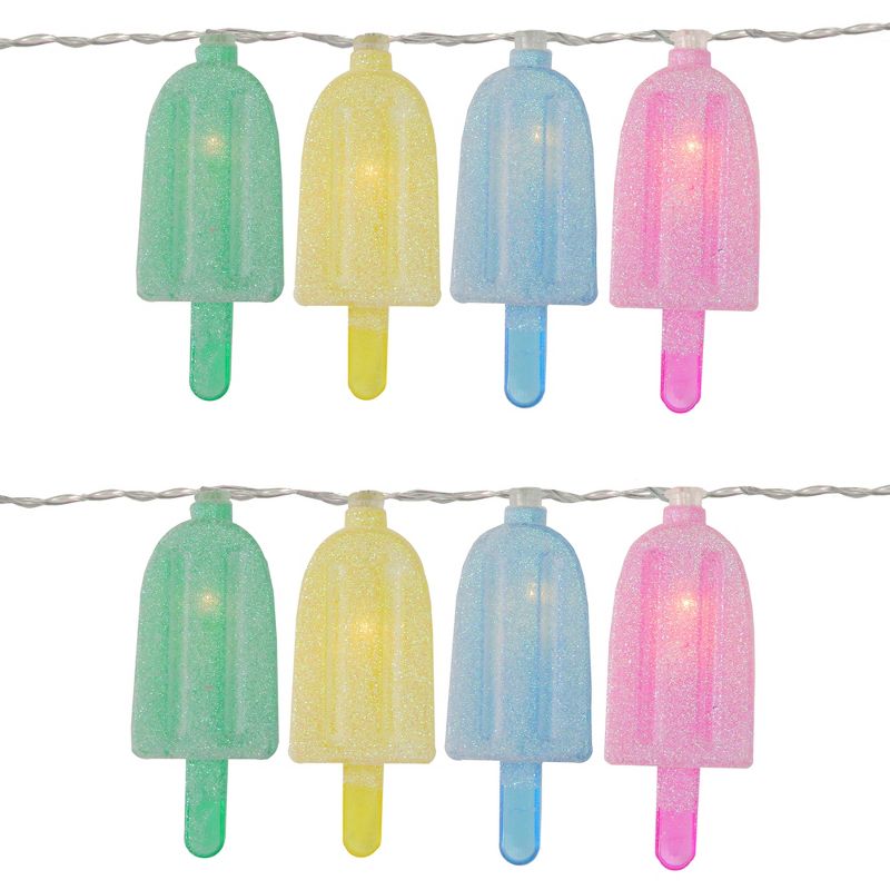 Northlight 10ct Battery Operated Ice Pop Summer LED String Lights Warm White - 4.5' Clear Wire, 1 of 7