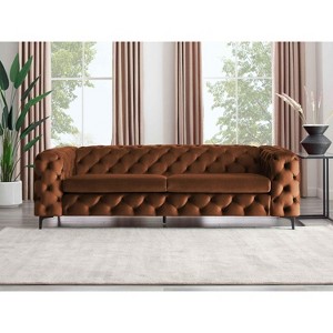 MINIMORE Modern Style Ghaleb 93.3"W  3Seater Square Arms Chesterfield Sofa - 1 of 4