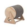 DOMETOUR Wooden Cat Scratching Post 360-Degree Rotating Cat Scratcher with Bells for Indoor - 4 of 4