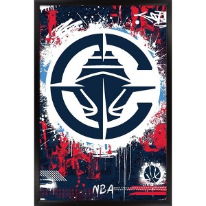 Trends International NBA Los Angeles Clippers - Maximalist Logo 24 Framed Wall Poster Prints - 1 of 4