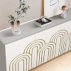 VYNXARIA Modern White Fluted Sideboard Buffet with Gold Accents and Adjustable Shelves - 3 of 4