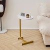 Lirago 2-Piece White C-Shaped Side Tables-Compact Metal End Tables for Sofa & Bed 17.72"W * 11.8"L * 23.62"H - 4 of 4