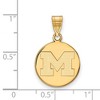 Black Bow Jewelry 14k Yellow Gold Michigan Wolverines NCAA Medium Pendant - 2 of 3