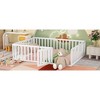 Queen Size Wood Floor Bed Frame with Fence and Door - 3 of 4