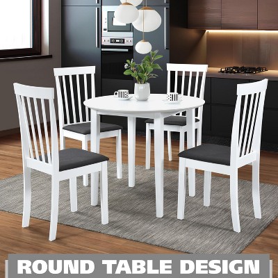 Houston 36" Round White Rubberwood Dining Table