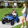 12V Ride on Truck Car with Parent Remote Control, 4-Wheel  Electric Vehicle Toy with Lights & Spring Suspension & Safety Belts,Ride on Car for Age 3+ - 3 of 4